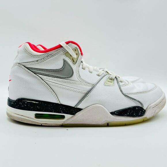 Nike Air Flight 89 Mens 10 Planet Of Hoops White Black Red Shoes CW2616-101 - Picture 1 of 12